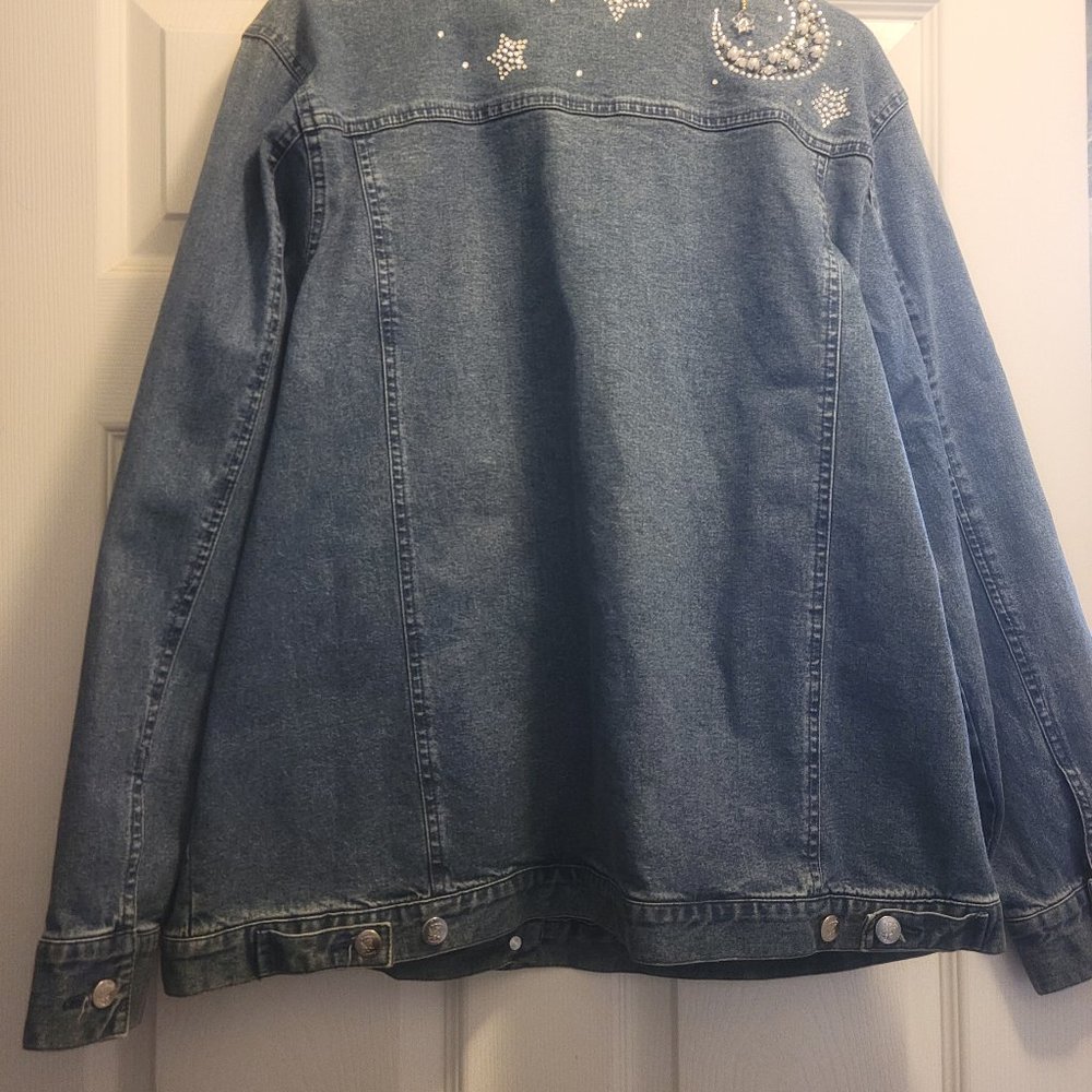 RARE!! Quacker factory moon and stars denim jacket - Picture 8 of 8